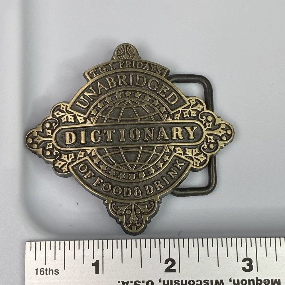 Vintage TGI FRIDAYS TGIF Restaurant Solid Brass Dictionary 3D‎ Brass RARE
